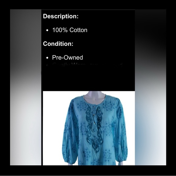 Ro's Garden Blue Floral Cotton Maxi Dress | Long Sleeves | L | Light | Elegant - Picture 7 of 11